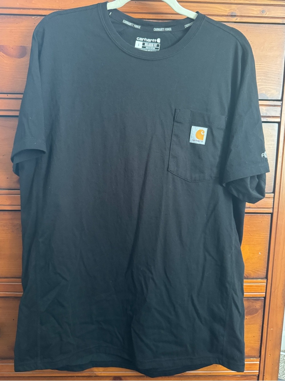 Carhartt Black Short-Sleeve Pocket Tee with Logo Patch